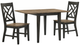 Intercon Harper Pecan Top Drop Leaf Table with Brushed Brown Base-3
