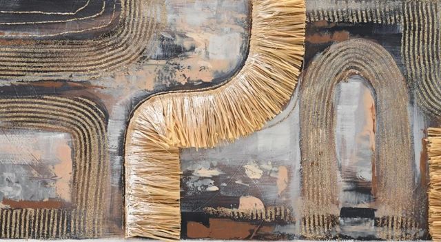Classy Living Organic Golden Arches Textural Abstract Wall Art-1