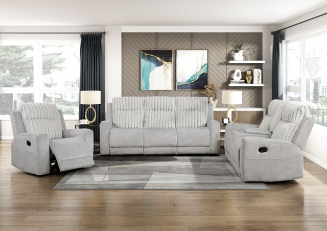 Homelegance® Benton Light Gray Manual Recliner-1