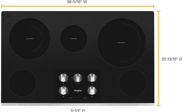 Whirlpool® 36" Stainless Steel Electric Cooktop-1