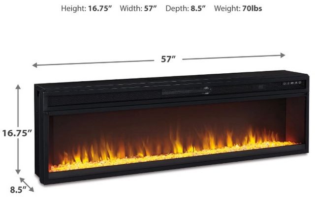 Signature Design by Ashley® Entertainment Accessories Black Wide Fireplace Insert-2