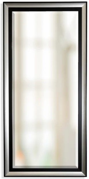 Stylecraft Black/Silver Beveled Framed Wall Mirror-0