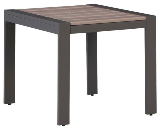 Signature Design by Ashley® Tropicava 5-Piece Taupe/White Outdoor Conversation Set-4