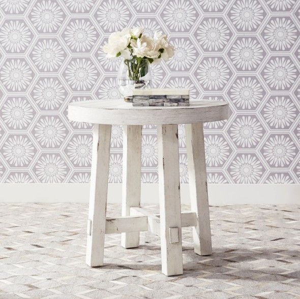 Liberty Furniture Modern Farmhouse Flea Market White Round End Table-1