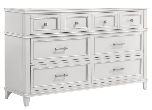 Bernards Nova II White 6-Drawer Dresser-0