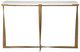 Furniture Classics Josie White Console Table with Antique Brass Base-1