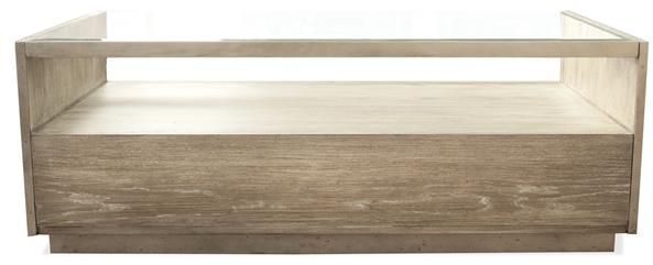 Riverside Furniture Sophie Glass Top Rectangular Coffee Table with Natural Base-3