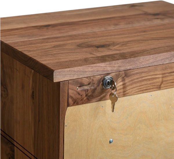 Country Classic Collection Customizable Signature 3-Drawer Nightstand with Locking Slideout Top-3