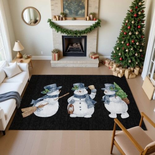 Dalyn™ Rug Company Merry & Bright MY28 Black 5'x8' Area Rug-4