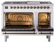 Ilve® Nostalgie II Noblesse 48'' White Pro Style Dual Fuel Range with Burnished Trim-1