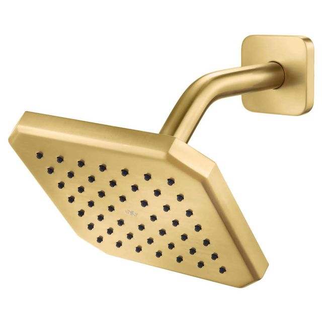DXV Belshire® Satin Brass Single Function 6 " Square Showerhead-2