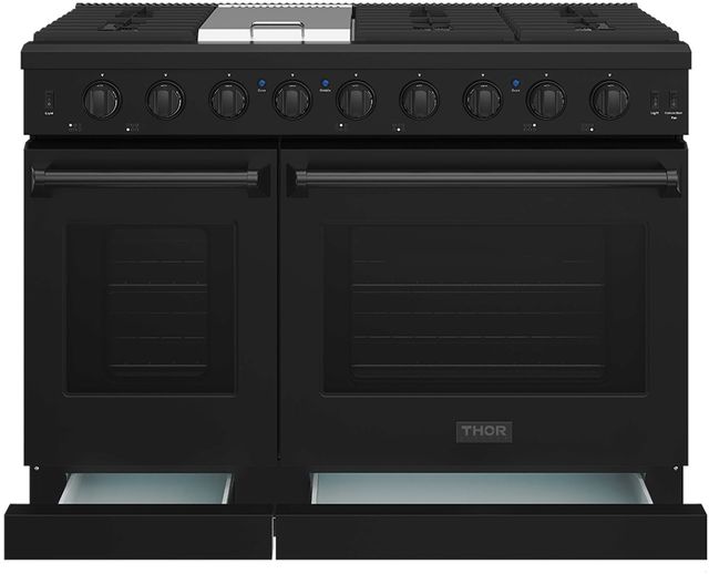 Thor Kitchen L Series 48" Matte Black Pro Style Gas Range-3