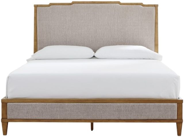 Signature Design by Ashley® Sharlance Gray/Light Brown California King Upholstered Panel Bed-1