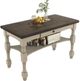 Furniture of America® Plymouth Dark Gray Counter Height Table with Ivory Base -0