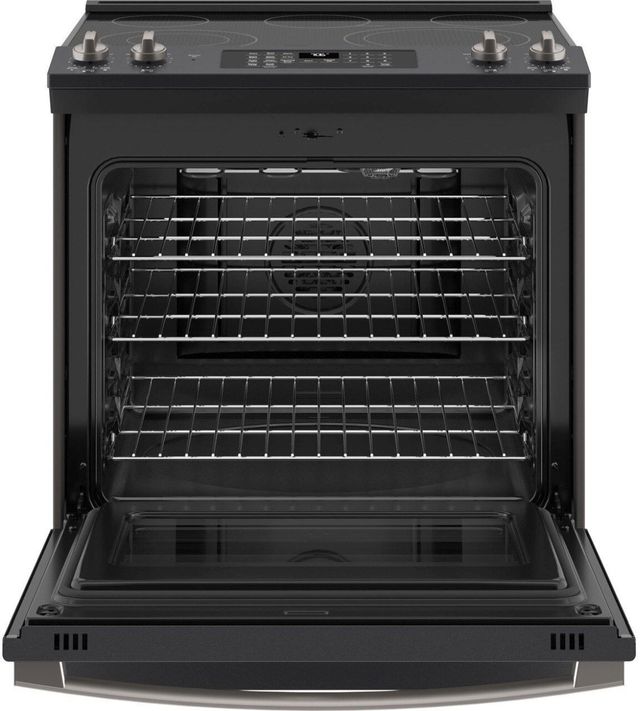 GE® 30" Fingerprint Resistant Black Slate Slide In Electric Range-1
