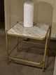 Signature Design by Ashley® Manor Stone Marble Top Square End Table with Gold Base-1