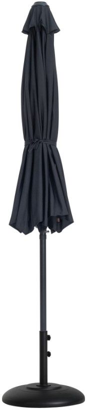 Meridian Furniture Fiji Black/Matte Black Aluminum Outdoor Patio Umbrella and Round Base-1