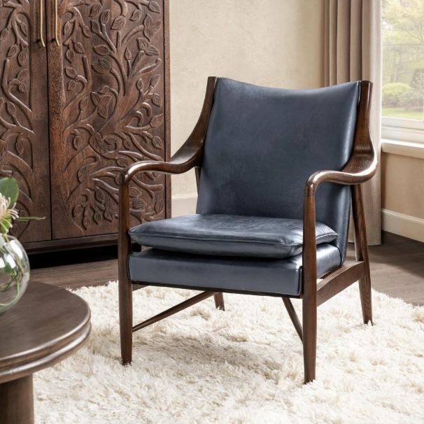 Classic Home Kiannah Ocean Blue Accent Chair-1
