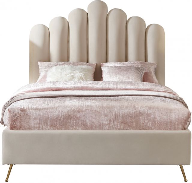 Meridian Furniture Lily Cream King Upholstered Panel Bed-1
