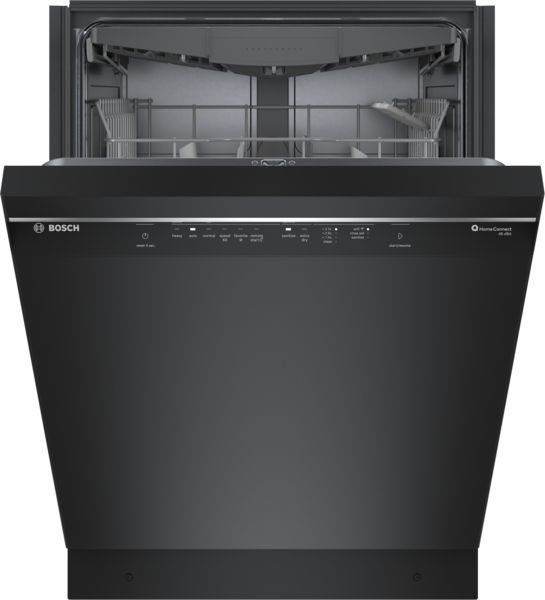 Bosch® 300 Series 24" Black Front Control Built In Dishwasher-2