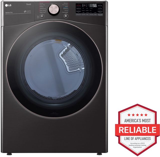 LG 7.4 Cu. Ft. Black Steel Smart Wi-Fi Enabled Front Load Electric Dryer with TurboSteam™ and Built-In Intelligence-2