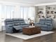 Homelegance® Hancock Blue Double Manual Reclining Loveseat-1
