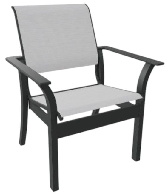 Telescope Casual Leeward Abalone/Graphite Fabric/Polymer Outdoor MGP Sling Stacking Cafe Chair-0