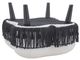 Sagebrook Home White Clover Ottoman with Black Fringes-3