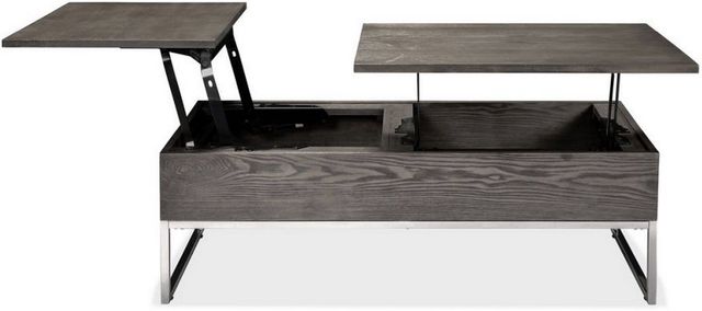 Mazin Furniture Harmony Gray Lift Top Coffee Table with Chrome Base -3