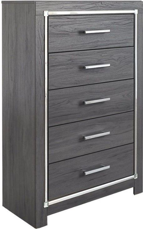 Signature Design by Ashley® Lodanna 6-Piece Gray Full Upholstered Panel Headboard Bedroom Set-4