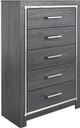 Signature Design by Ashley® Lodanna 6-Piece Gray Full Upholstered Panel Headboard Bedroom Set-4