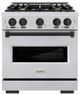 ZLINE Classic Series Autograph Edition 30" Stainless Steel Pro Style Dual Fuel Range with Matte Black Accents-0