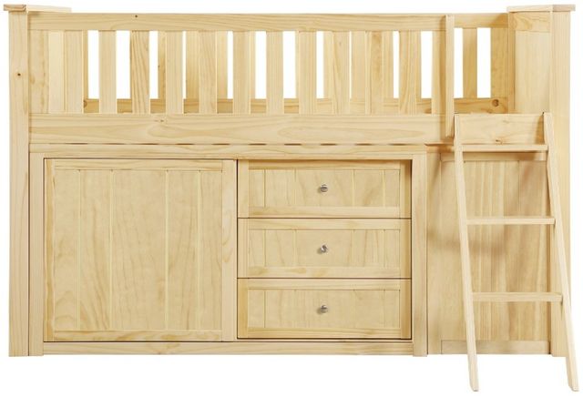 Homelegance® Bartly Natural Twin Youth Low Loft Bunk Bed with Bookcase and Two Dressers-2