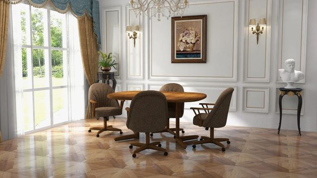 Chromcraft Customizable Bailey Caster Swivel Dining Chair-1