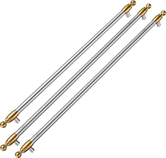 Bertazzoni Heritage Series 3-Piece Stainless Steel French Door Refrigerator Handle Kit with Gold Accents-0
