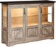 Country Classic Collection Customizable Farmstead Server with Glass Doors and Shelf-1