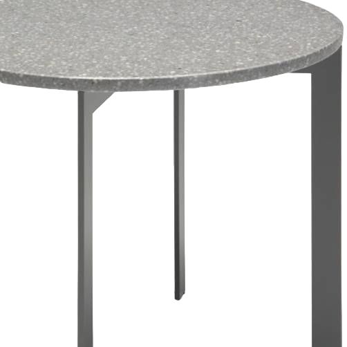Natuzzi Editions Wire White Anthracite Round Accent Table with Grigio Ferro Base-1
