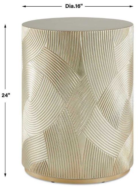 Uttermost® Cassandra Gold Leaf Drum Accent Table-2