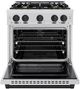 ZLINE Autograph Edition 30" Satin Stainless Steel Pro Style Gas Range and Matte Black Accents-3