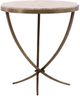 Furniture Classics Anthony Beige Marble Top Side Table with Gold Base-0