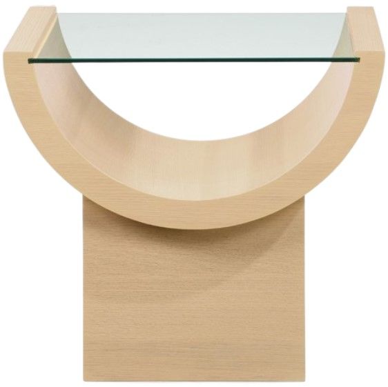 Meridian Furniture Beverwil Glass Top End Table with Natural Base-1