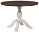TEI SmartBuy Antique White/Walnut Round Dining Table-0