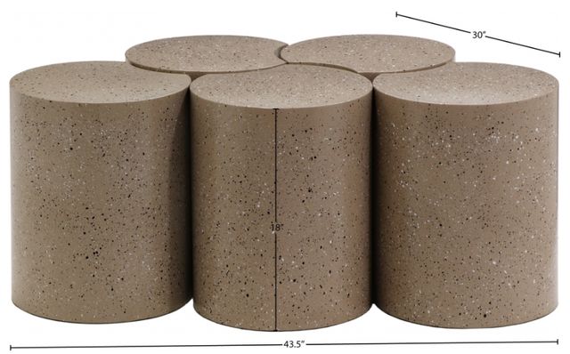 Meridian Furniture Dimple 5-Piece Taupe 18" Modular Nesting Coffee Table Set-3