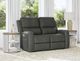Flexsteel® Linden Charcoal Power Reclining Loveseat with Power Headrests and Lumbar-1
