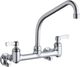 Elkay Chrome Foodservice 8" Centerset Wall Mount Faucet with 8" High Arc Spout-0