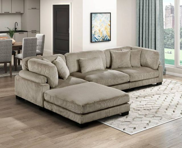 Homelegance® Traverse 4-Piece Taupe Modular Sectional with Ottoman-1