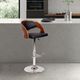 Armen Living Malibu Black/Chrome/Walnut Adjustable Bar Stool-1