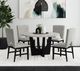 Elements International Oregon 5-Piece Gray Marble Top Dining Set with Black Base-1