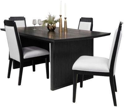 Coaster® Brookmead 5-Piece Black Extension Leaf Dining Table Set Front view of the Coaster® Brookmead 5-Piece Black Extension Leaf Dining Table Set