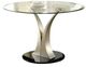 Furniture of America® Valo Glass top Round Dining Table with Silver/Black Base -0